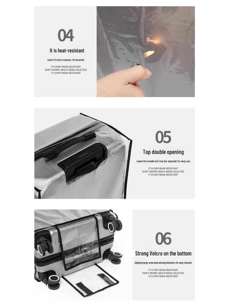 Transparent Waterproof and Wear-Resistant Luggage Cover, 20/24/26/28 Inches