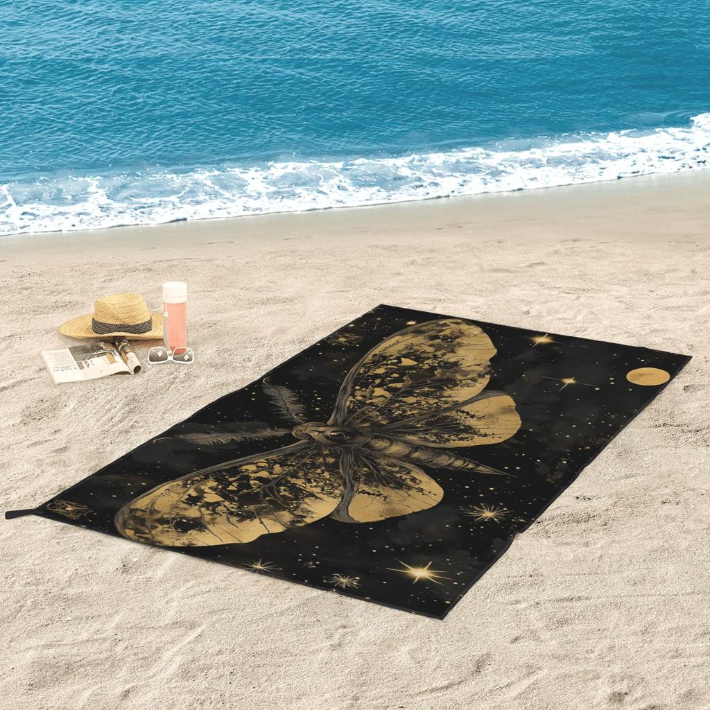 Moth Wings Beach Towel Soft Microfiber Quick Dry Absorbent Quick Towels For Bath