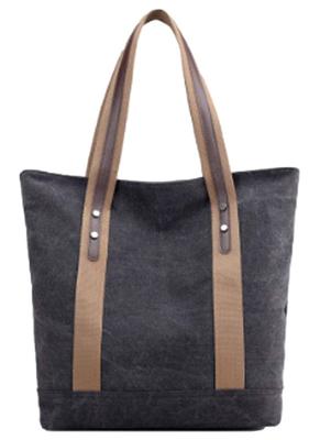 Angel Moon Canvas Tote Shoulder Bag with Zipper, Large, A4 Size, Simple and Elegant Design, Sturdy Handle, Suitable for Adults, Ladies, Office,