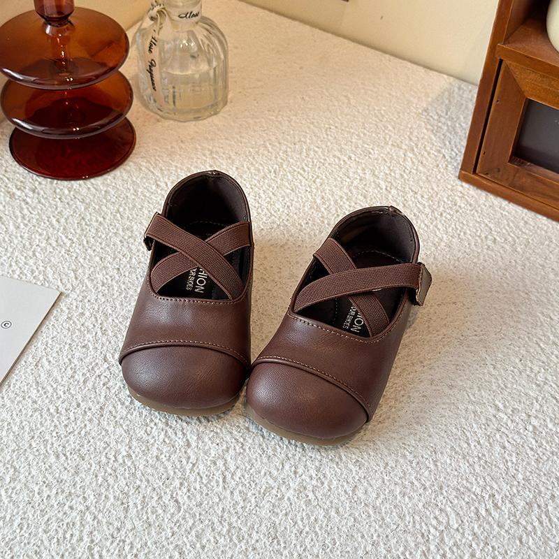 Autumn Children's Girls Versatile Mary Jane Ballet Shoes with Cross Straps Kid Toddler Princess Casual Single Shoes 23-33