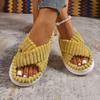 Fashion Cross Strap Slippers Women Fashion New Females Soft Corduroy Platform Home Slides Men Portable Warm Plush Sandals Women's Shoes
