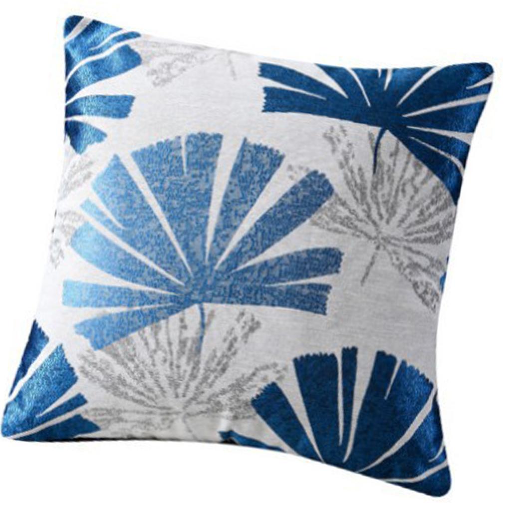 Leaf Pattern Jacquard Linen Pillow Cover Soft Textured Fabric Wrinkle Resistant Cushion Case For Living Room Bedroom