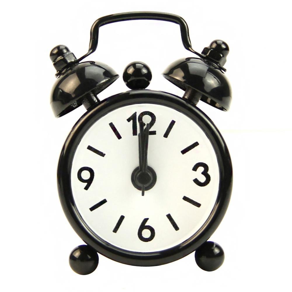 Classic Creative Metal Small Alarm Clock Electronic Retro Digital Analog Mini Round Alarm Clock Desk Decoration Cute Kids Gift