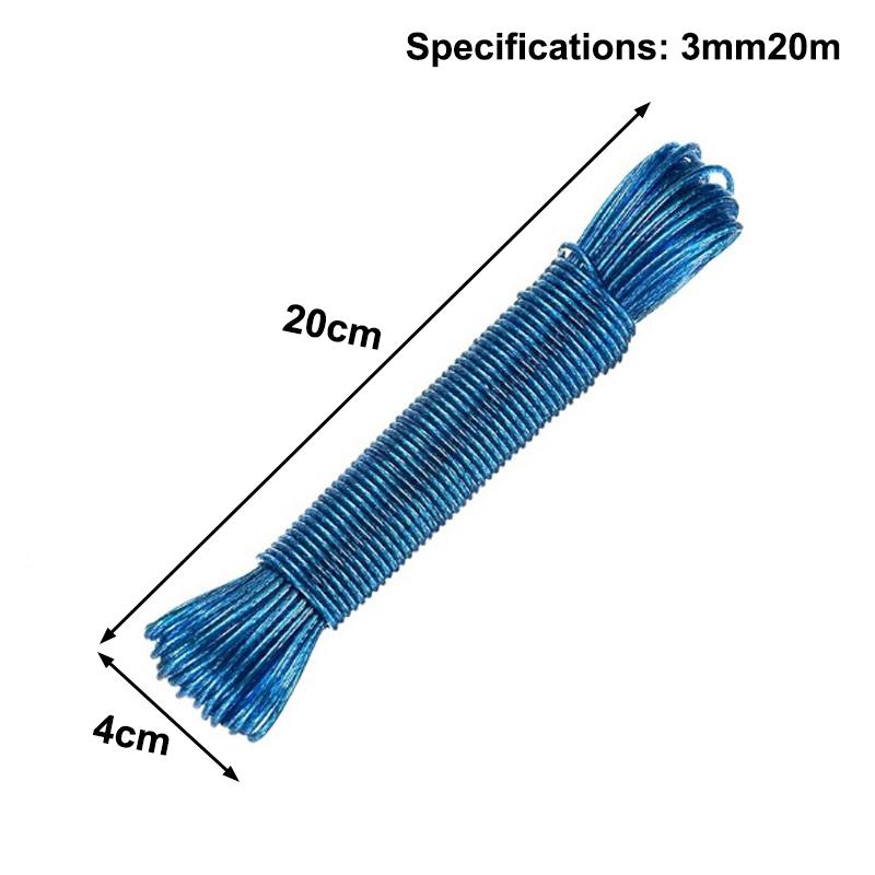 10/20/30/50M Pvc Coating Steel Clothesline Outdoor Portable Clothesline Garden Camping Travel Clothes Drying Rope