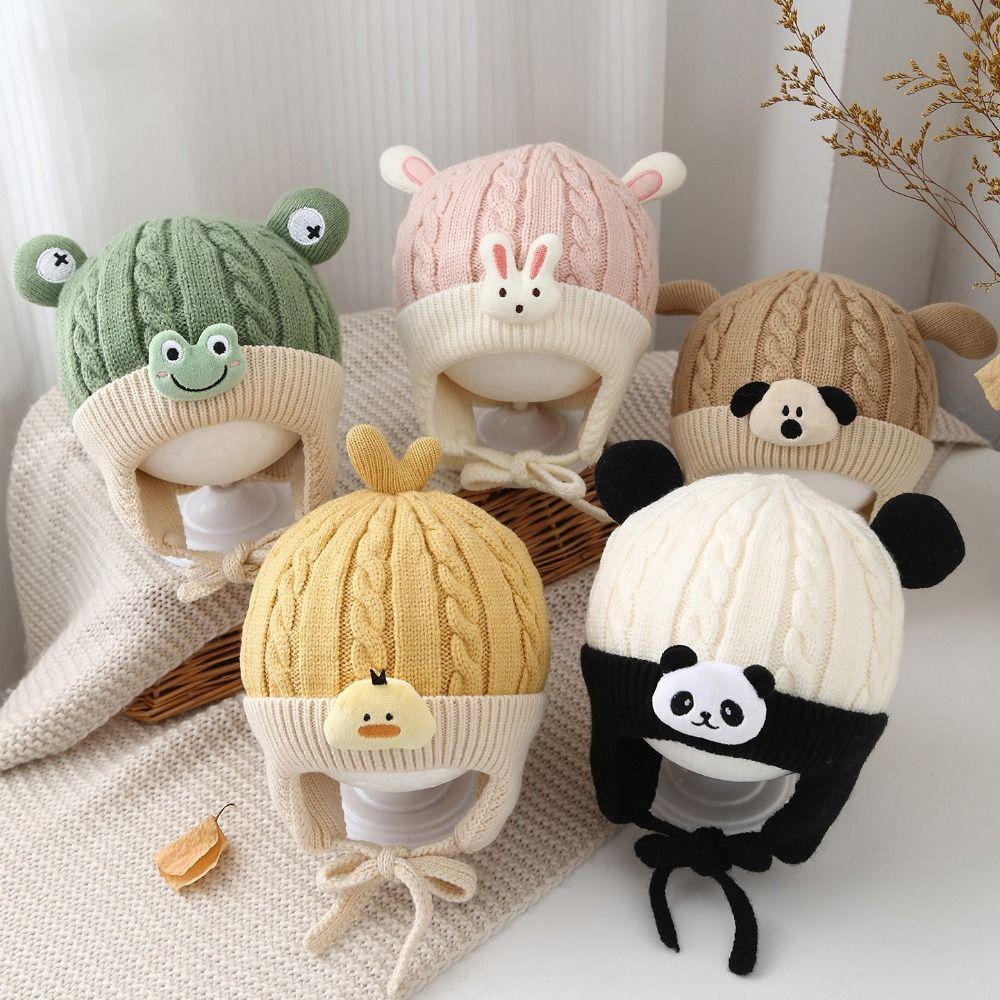 Breathable Toddler's Plush Knitted Hat 6-36 Months Kids Ear Protection Hat  Winter Season