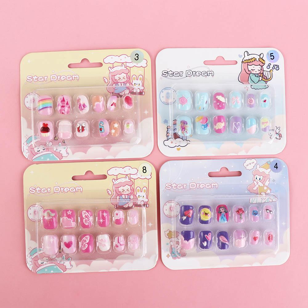 

12 шт./набір Аксесуари для нігтів. Дитячі мультяшні накладні нігті. Товари для нігтів. Дитяче нарощування нігтів. Студент. No7