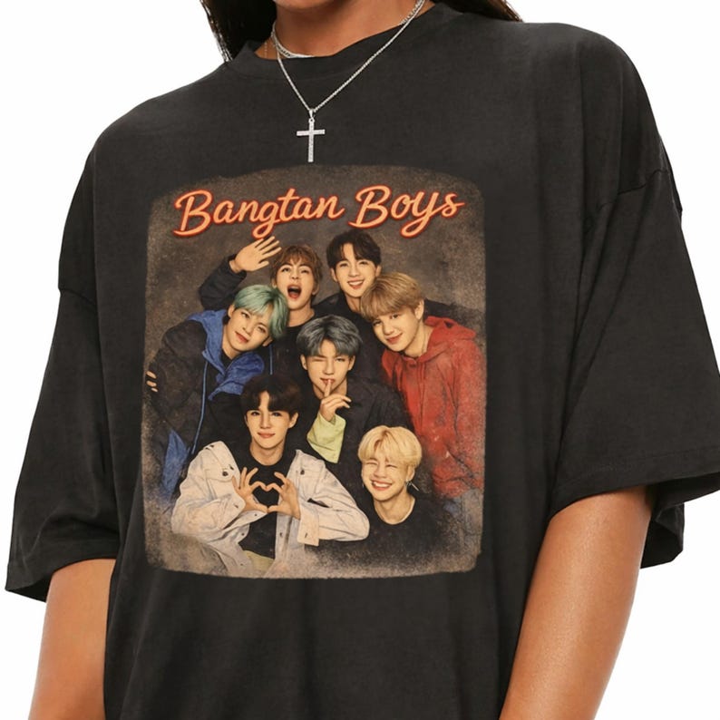 

2026 Bangtan Boys Fashion Men Women Vintage Top Bangtan Boys Shirt Kpop Shirt, Kpop Arirang Album, Gifts for Fan Hip Hop Streetwear Oversized Tshirt 4XL