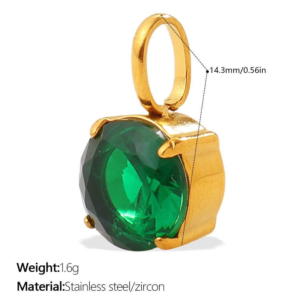 Yori 2Pcs Stainless Steel Gold PVD Plated Cubic Zirconia Pendant for DIY Necklace Bracelet Earring Jewelry Making Accessories