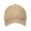 Baphomet Tête de Bouc Pentagramme Casquettes de Baseball Vintage Denim Usé Lavé Couvre-chef Unisexe Femmes Chapeaux de Casquette pour la Course en Plein air le Golf