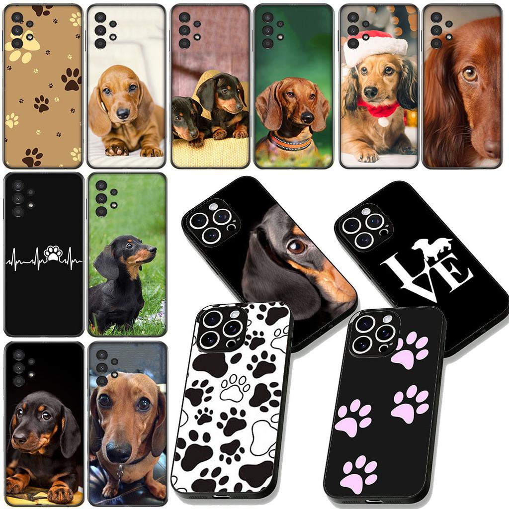 Paw Dachshund Dog Phone Case for Samsung Galaxy S22 S21 S20 FE Ultra Plus A35 A36 A37 A33 A34 A04 A71 Protective Cover