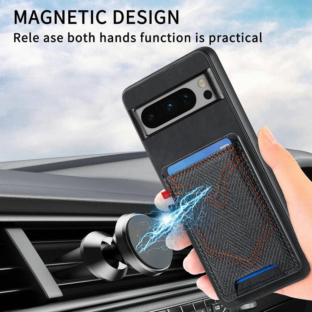 For Google Pixel 10A 9A 10 Pro XL 5G Card Leather Back Case Magnet Car Mount Holder Bumper Shell Pixel 9 Pro XL Case Shockproof