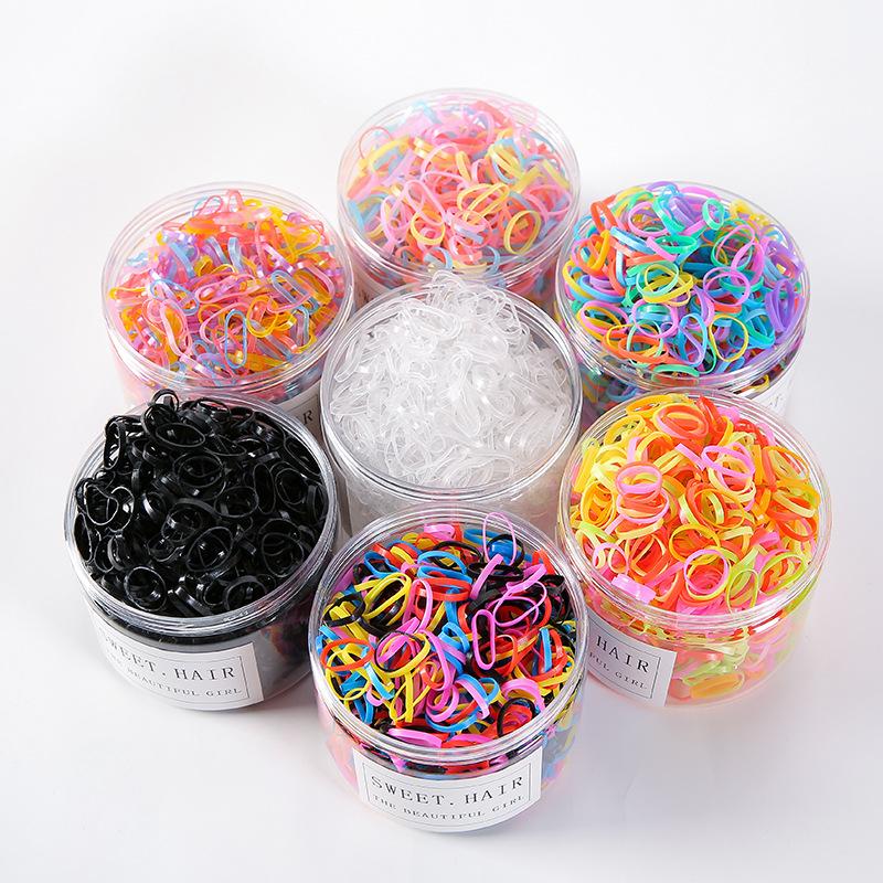 1Pc Color Headband Female Black Korean Version Children Do Not Hurt Hair Disposable Rubber Band Hair Rope Headgear Hair Ring