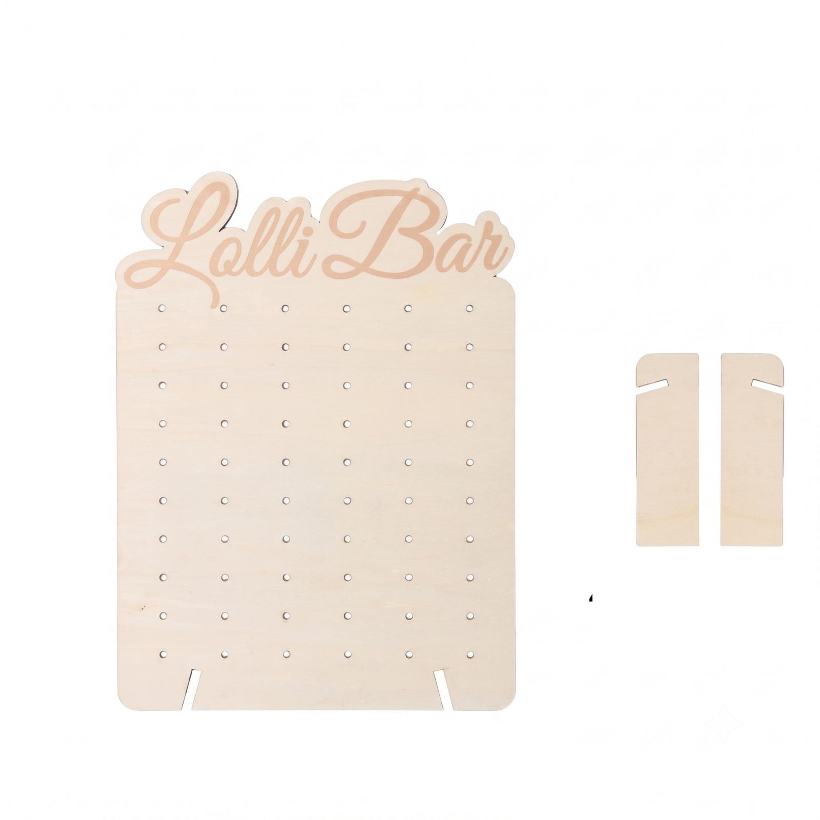 Wooden Display Stand Sign for Party Decor - Natural Wood Color