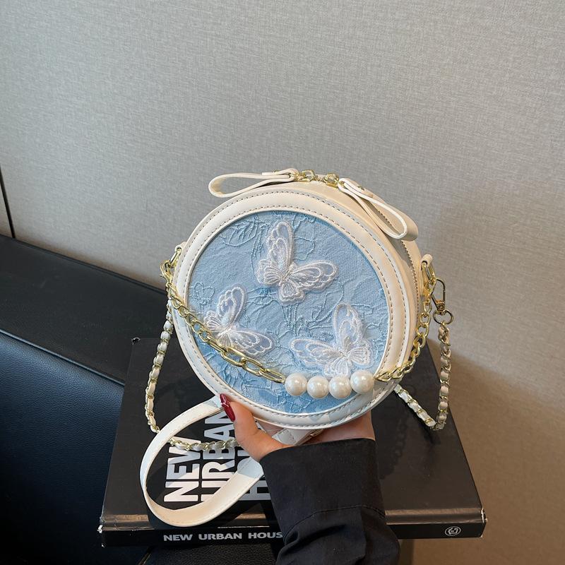 Niche Chinese Style Fashion Three-dimensional Butterfly Women's Small Bag 2025 New Chain Shoulder Crossbody Small Round Bag