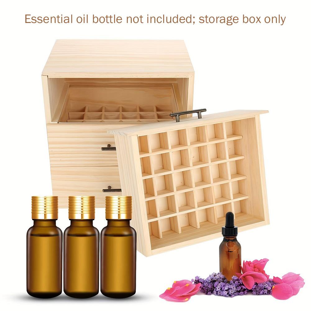 90-Slot Wooden Essential Oil Storage Box 3-Layer Organizer Box Aromatherapy Organizer Keep Your Oil Safe & Space Saver