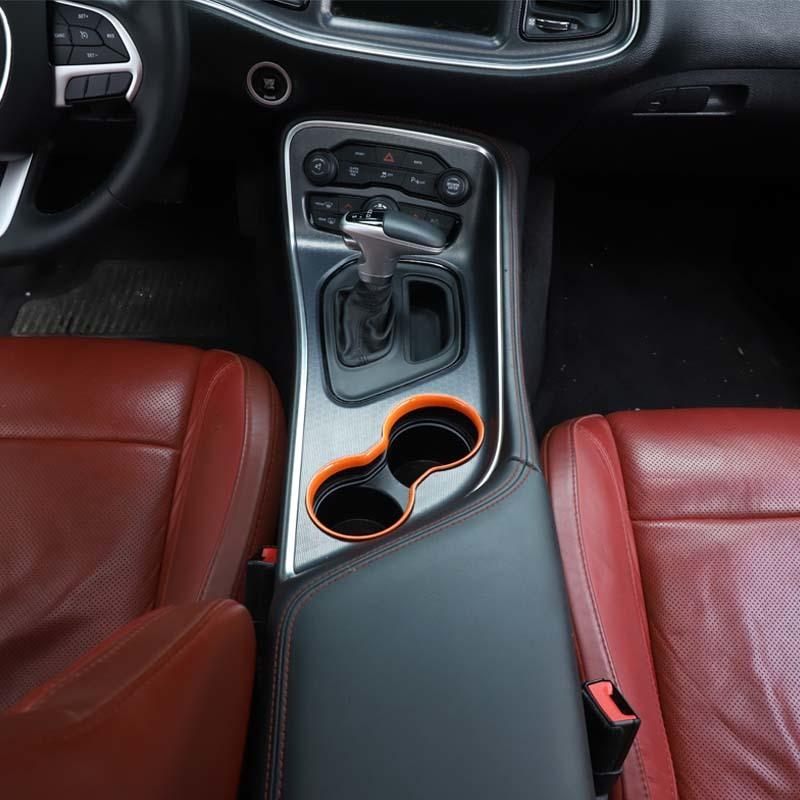 Přední držák na pohár Dekorativní kroužek Krycí samolepky Vhodné pro Dodge Challenger 2015 Up ABS Autopříslušenství