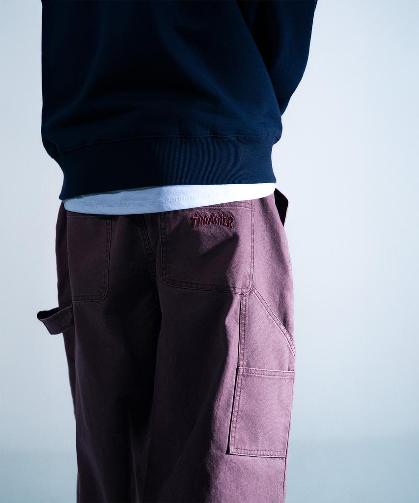Treasure Flame Stitch Carpenter Pants Purple