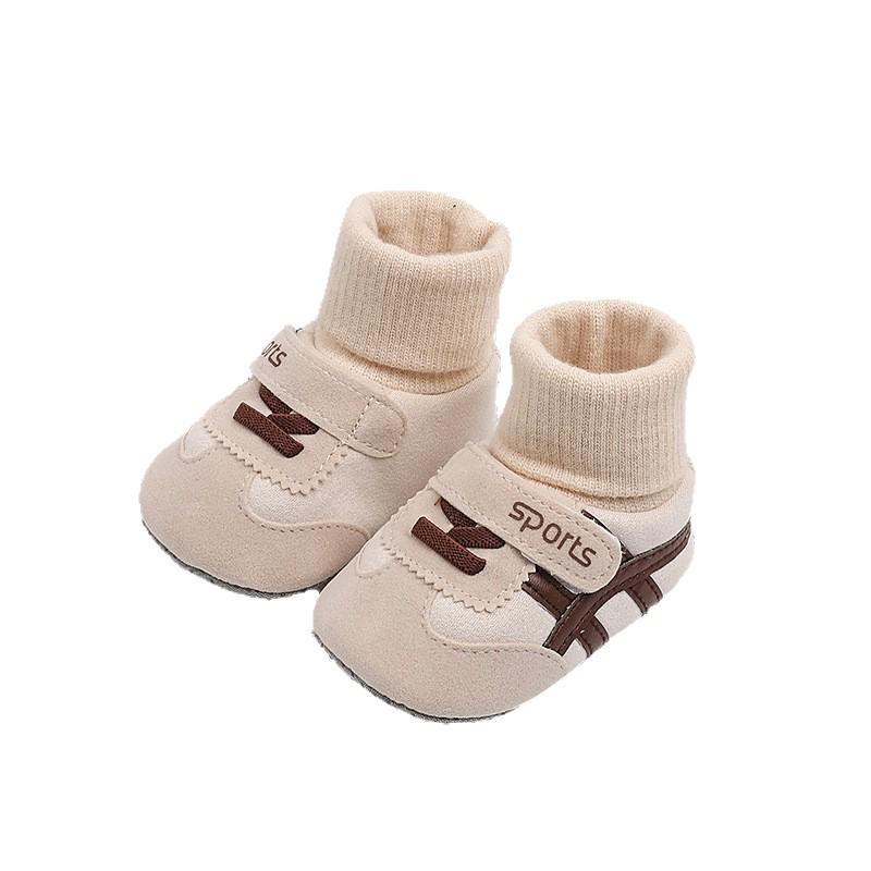 Infant Unisex Cotton Shoe-Sock: Non-Slip, Thickened, Newborn Pre-Walking Footwear (0-1 Year)