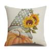 Thanksgiving Linen Pillowcase Autumn Pumpkin Print Pillow Cushion Cover