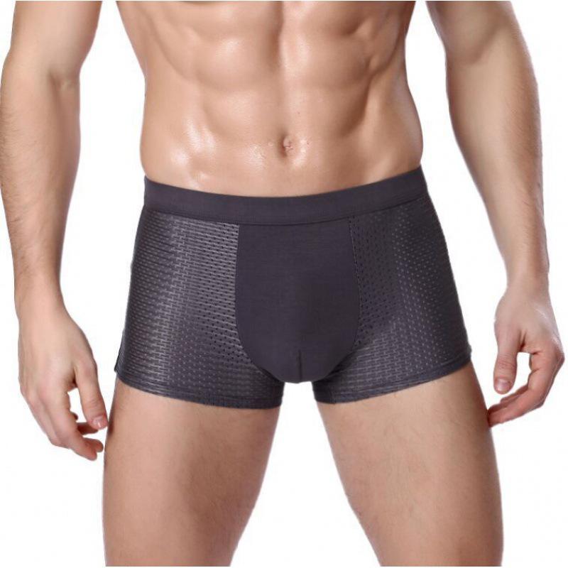 Men's Ice Silk Cooling Mesh Breathable Quick-Dry Seamless Boxer Briefs