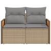 Vidaxl Sofa Ogrodowa Z Poduszkami, 2-Osobowa, Beż, Polirattan