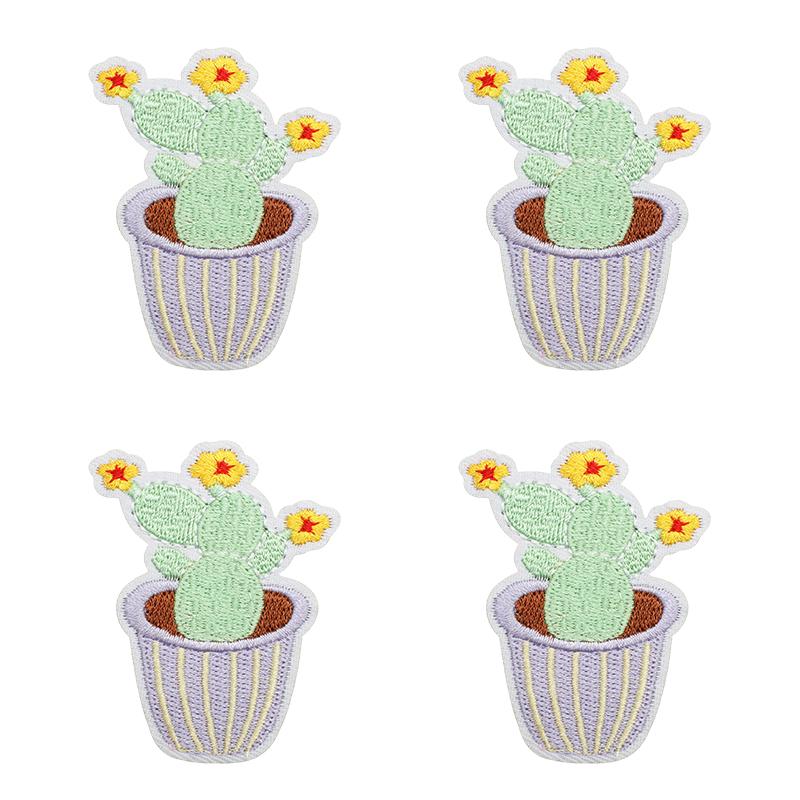 10pcs Lots Colorful Cartoon Embroidery Patches Rain Boot Pot Plant Iron On Patches For Clothing Morning Glory Patch On Clothes