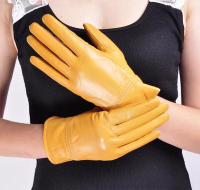 Women's Genuine Leather Winter Cycling Sheepskin Gloves - Korean Style