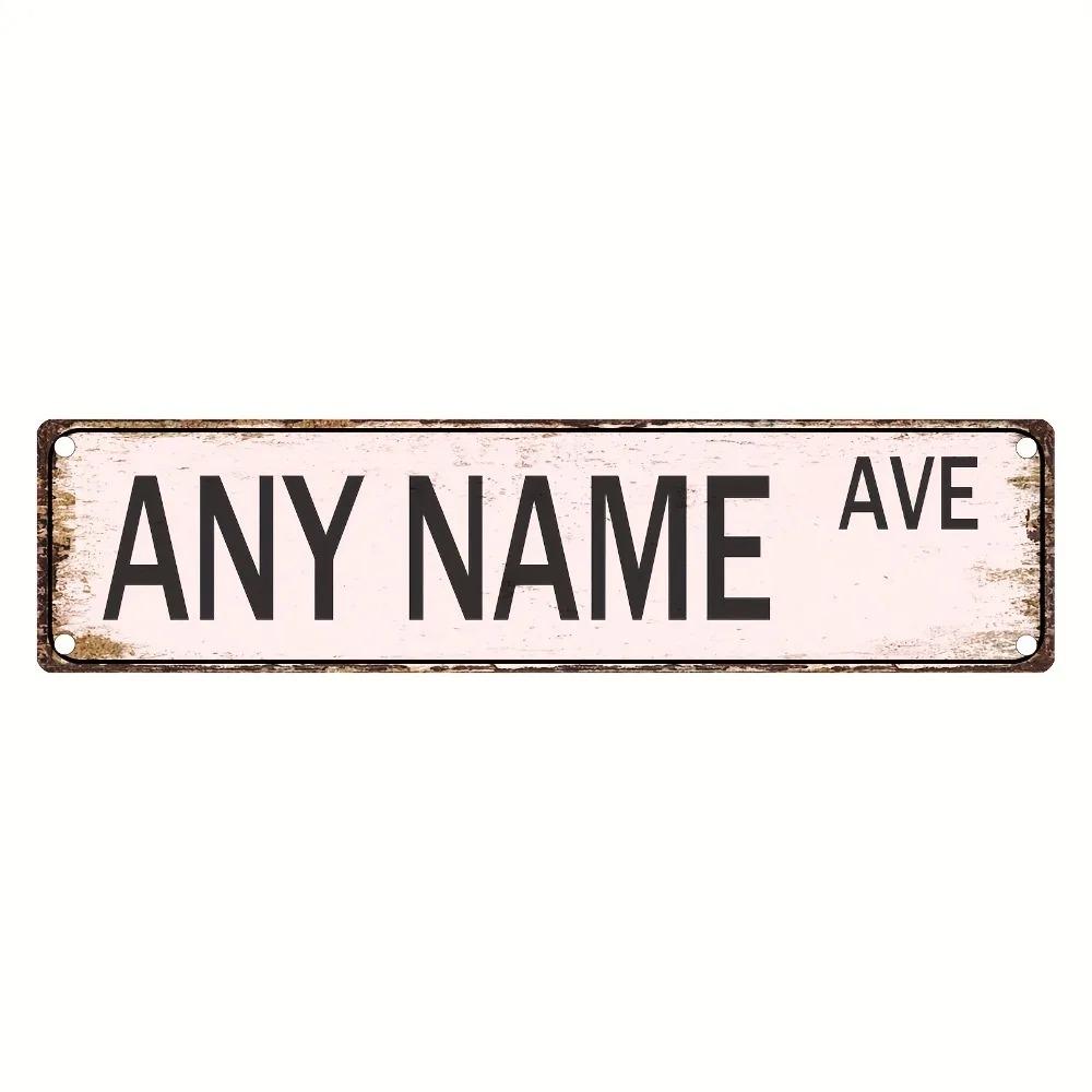 Personalized Retro Street Sign 15.75x3.94in Custom Metal Foil Wall Decor