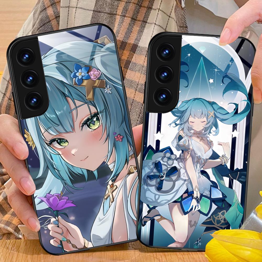 Game GI Faruzan Glass Mobile Phone Case for Samsung Galaxy S26 S25 S24 S23 S22 S21 S20 Note20 Plus FE Ultra Colorful Cover