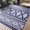 Olanly Outdoor Plastic Straw Rug Waterproof Indoor Outdoor Carpet Machine Washable Fashion Carpet For Patio Camp Picnic Backyard