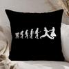 "Evolution Of Dance" Pillow Cover 2D Printed Polyester Sofa Cushion Case – Lindy Hop Silhouette Art Decor 40X40Cm