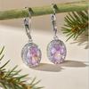 Elegant cubic zirconia pendant earrings, sparkling engagement earrings for women, sweet and elegant jewelry