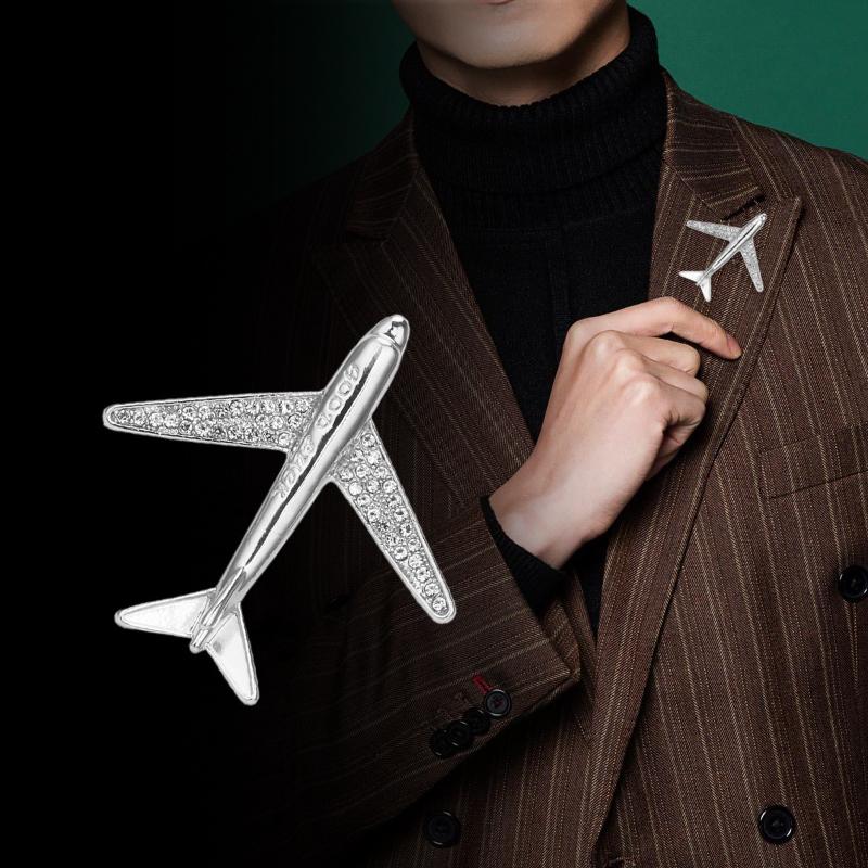 New Fashionable Airplane Brooch Is Versatile High-end and Sophisticated  It Is A Men's Decorative Accessory  A Suit Brooch and A Brooch for Trendy Men
