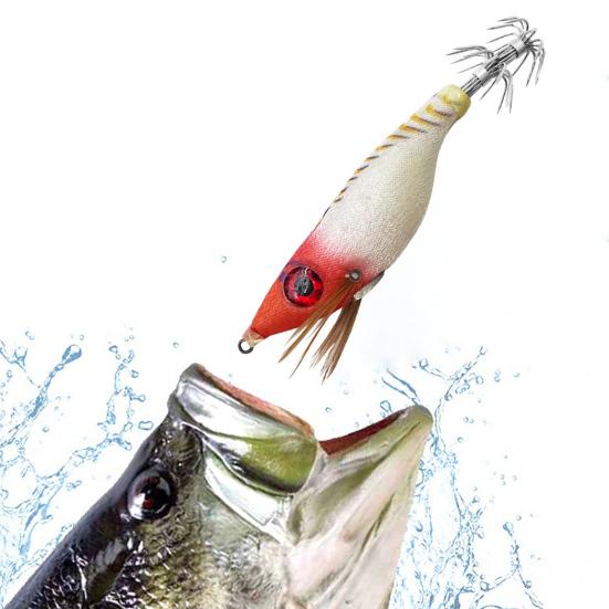 Shrimp Fake Bait Fishing Lure with Sharp Hook Realistic Looking 3D Eyes Bright Colors Luminous Hard Lure Artificial Bait