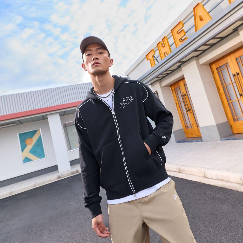 Nike Air Sweatshirts Men s 010 Black/White/White Hooded Moderate Cardi M