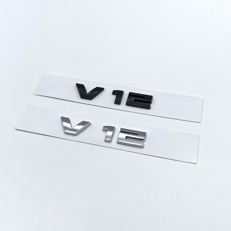 Nové 3D písmo číslice písmena v12 znak pro BMW řady M760i F01 F02 G11 G12 Typový štítek kufru auta Nálepka s logem Černá chromová