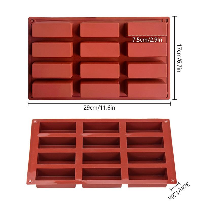 

1 шт. Форма для шоколадного батончика прямоугольная, 12 полостей, силиконовые формы для батончиков из злаков, форма для батончиков из мюсли, форма для выпечки протеиновых батончиков, чизкейка