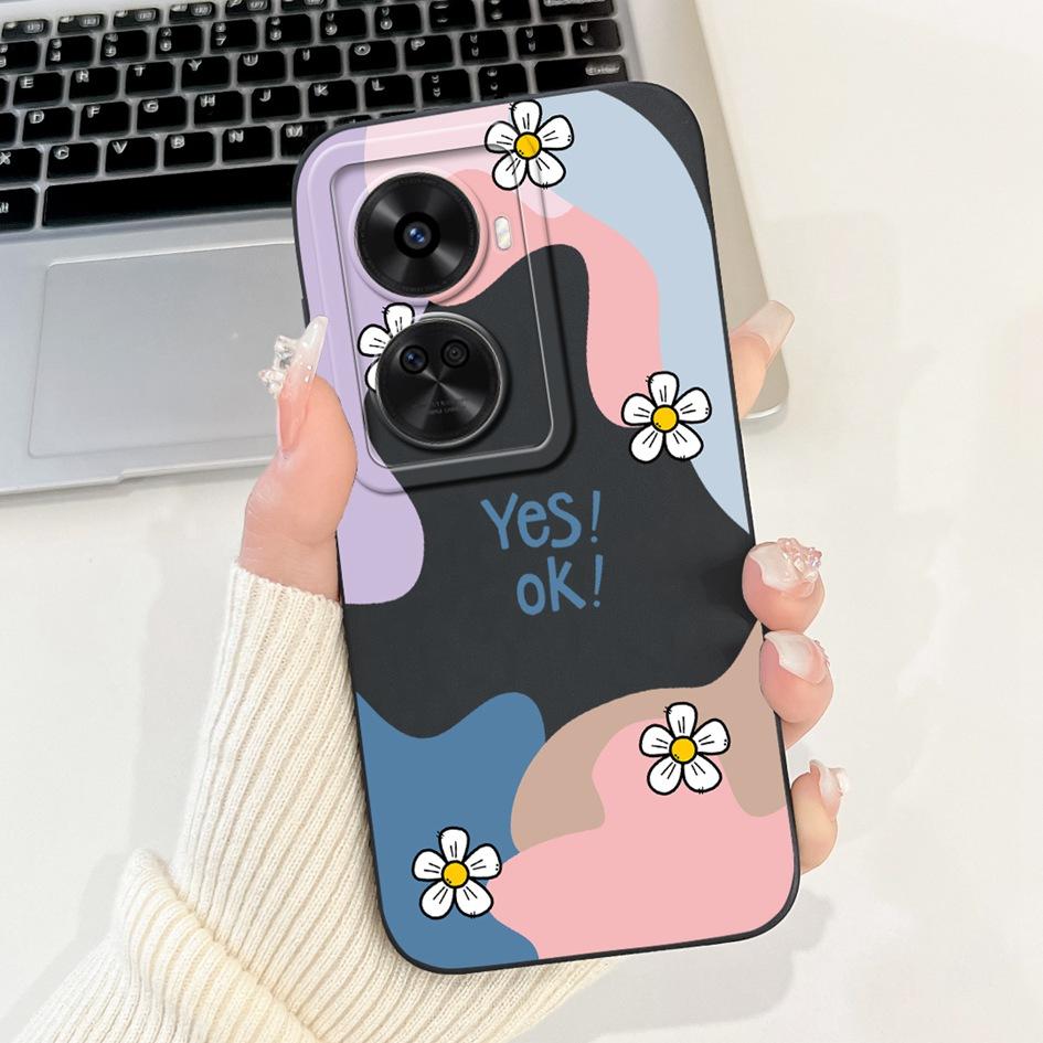 Nova 12 SE Hülle Für Huawei Nova 12 SE Cover 2024 Mode Bemalt Flüssigsilikon Anti-Fall Schutz Stoßfänger Für Nova 12SE Funda