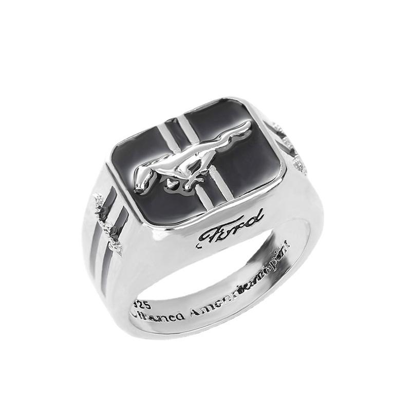 

Europe and America Mustang Racing Men s Ring Domineering Punk Party Jewelry Rock Friends Gift 7 белый
