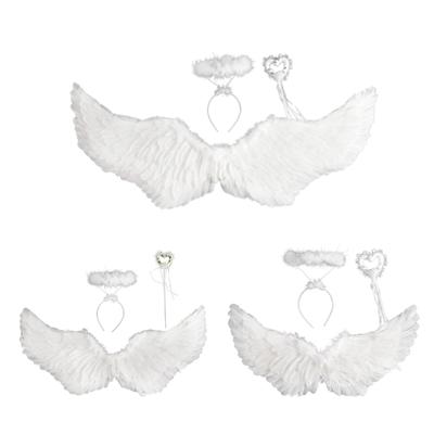 Fairy Costume, Butterfly Costume Set With Feathers Wing, Wand and Angel Headband Princess Set Fit Kids Adult