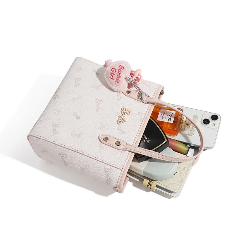 Barbie Small Tote Bag, Leather Handbag, Casual Bag, Pink