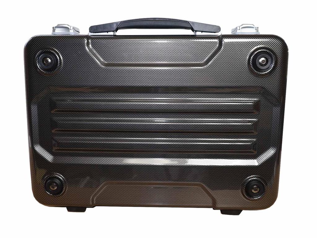 G-BRONCO Attache Case, 45cm, B4 Size, Polycarbonate PC Case with Shoulder Strap, Carbon Print, 524020345 (Carbon Print)