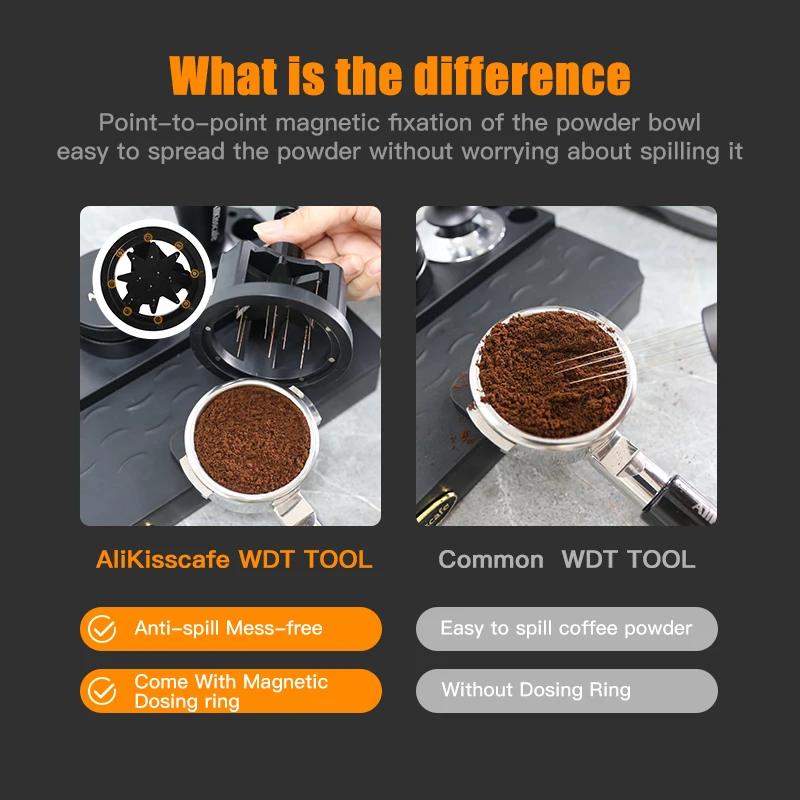 1pc Coffee Rotating Tool 51mm x 54mm x 58mm Italian Espresso Mixing Needle Distributor Magnetic Accessories and Tools