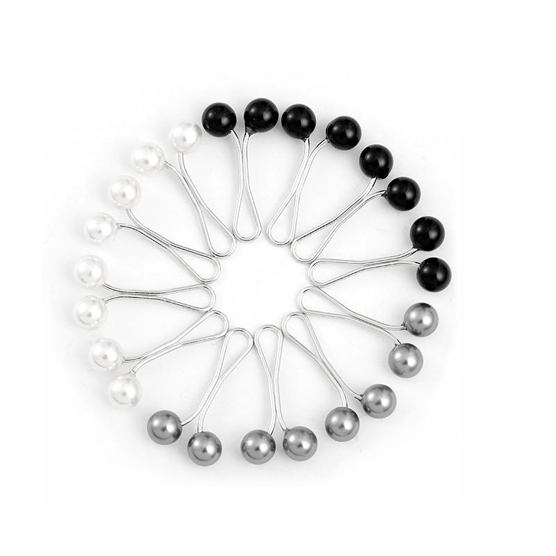 12Pcs/Lot Anti Slip Brooch Headscarf Shawl Scarf Lady Muslim Fixed Pins Scarf Hijab Clips Pearl Stylish Brooch for Women Jewelry