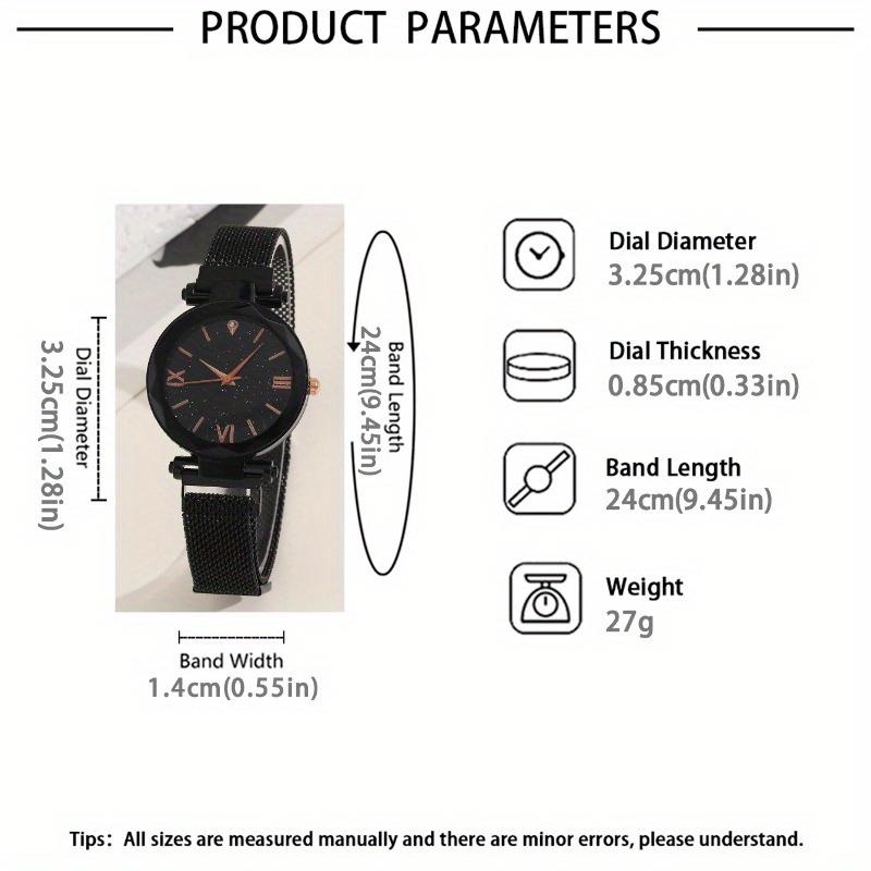 2pcs/set Women's Elegant Watch Fashion Casual Stainless Steel Mesh Band Wrist Watch & Bracelet, Best Gift for Her