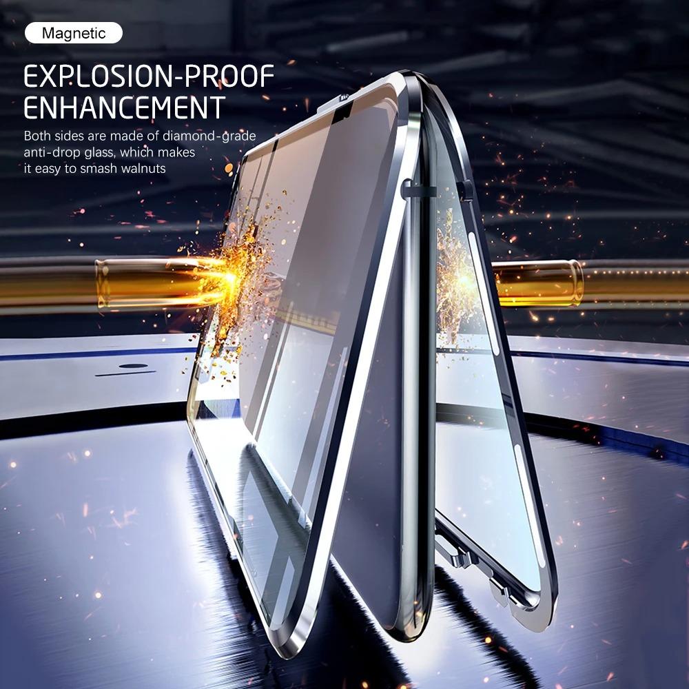 Capa Metálica Magnética Para Huawei Honor X9b X9a X9c 5G X40 X50 X60 Pro Capa de Vidro Temperado de Dupla Face