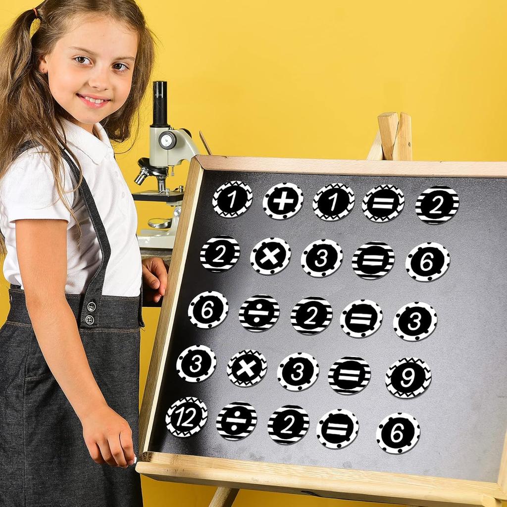 49pcs Magnetic Numbers Stylish Accents, 2.3’’ Round Magnetic Numbers 0-36 with Blank Writable Calendar Accents for Whiteboard Back to Teaching