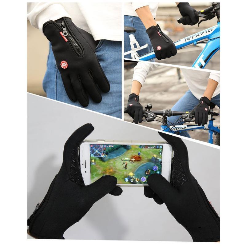 Outdoor Sports Gloves, All Finger, Autumn and Winter Gloves, Touch Screen, Anti Slip, Waterproof, Windproof, Brushed Warm, Skiing, Mountaineering,