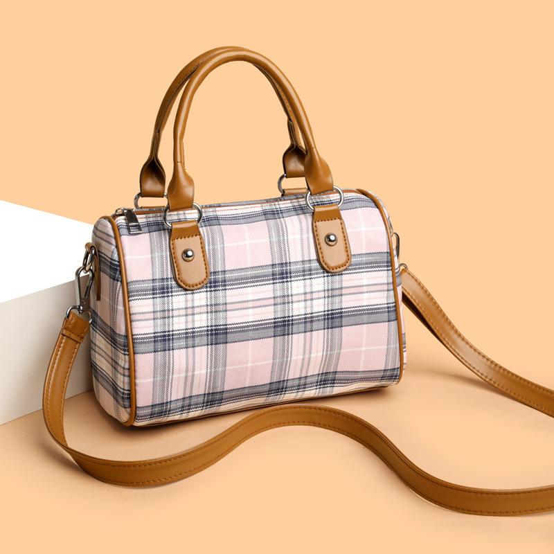 

Korean Checkered Large Capacity Fashionable Hundred Tube Backpack - Ladies Multifunctional Backpack for Commuting to Work and Classes
