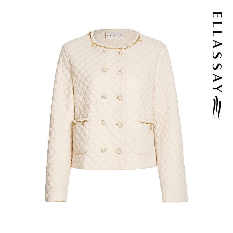 ELLASSAY Women's 2023 Autumn Round Neck Padded Jacket